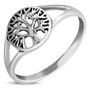 Tree of Life Plain Silver Ring - rp871